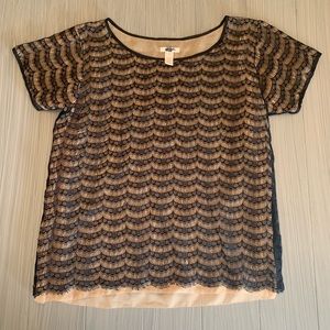 J Crew Short Sleeve Sheer Blouse